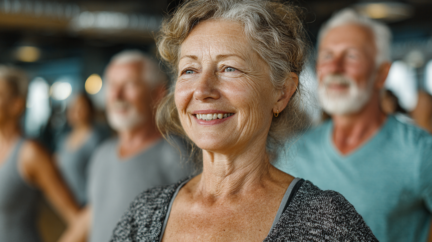 Seniori fericiți la antrenament